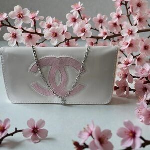 Chanel Precision White Patent Leather with Teddy Bear Barbie Pink Logo